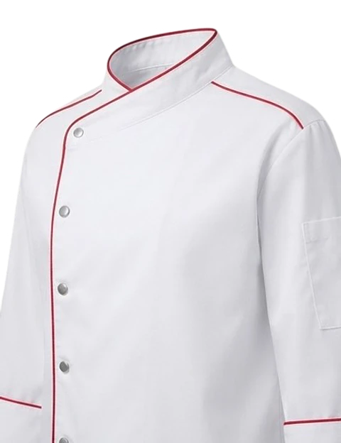 CHAQUETA CHEF GABARDINA CON VIVO