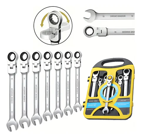 Llaves Total Combinadas Flexibles Rachet Juego 8 A 19mm 7pcs