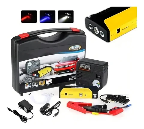 Kit Arrancador Iniciador De Batería 12v Compresor Carro Moto