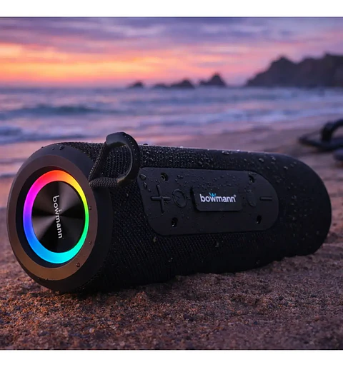 Parlante Bluetooth Tws Portatil Radio Usb Microfono Bowmann Color Negro