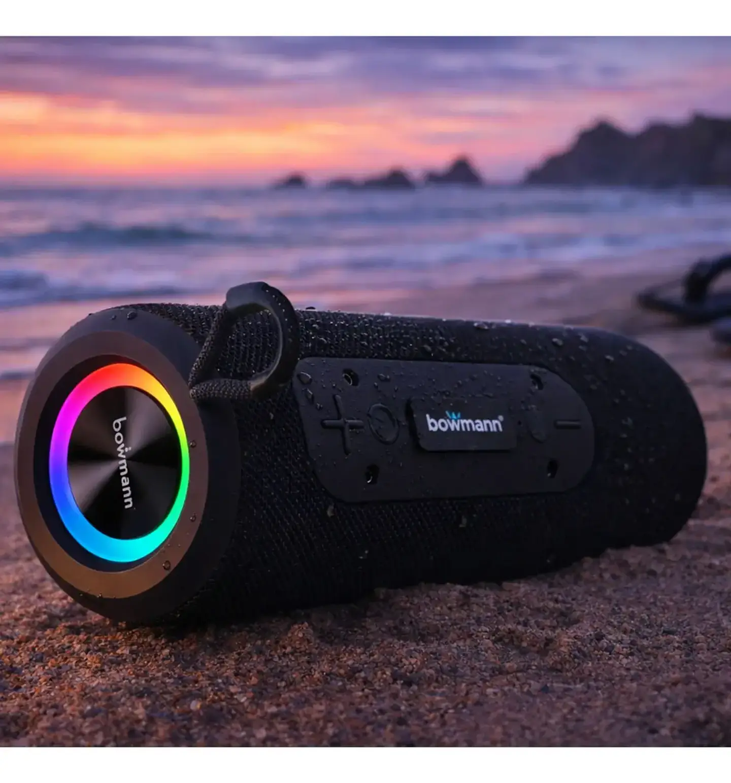 Parlante Bluetooth Tws Portatil Radio Usb Microfono Bowmann Color Negro 1