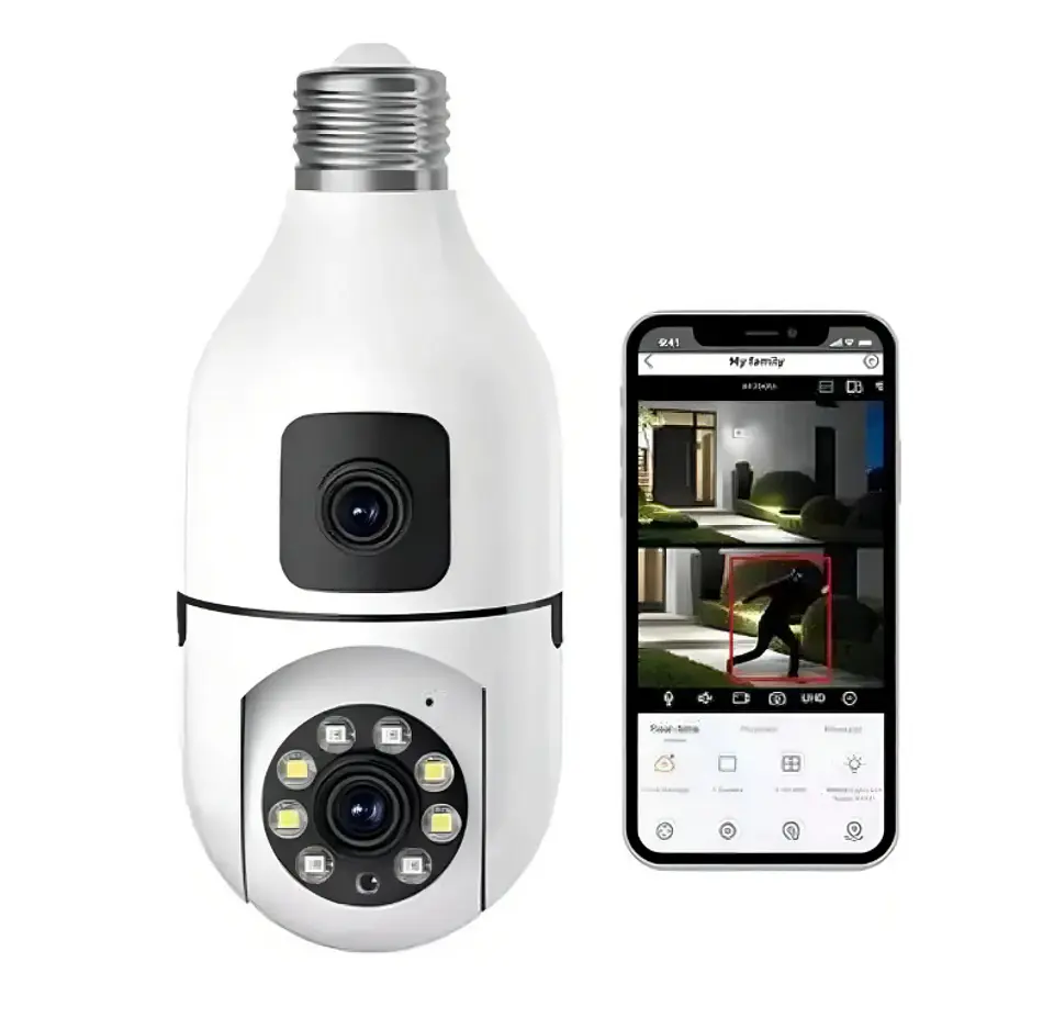 Camara Seguridad Tipo Bombillo Doble Lent 1