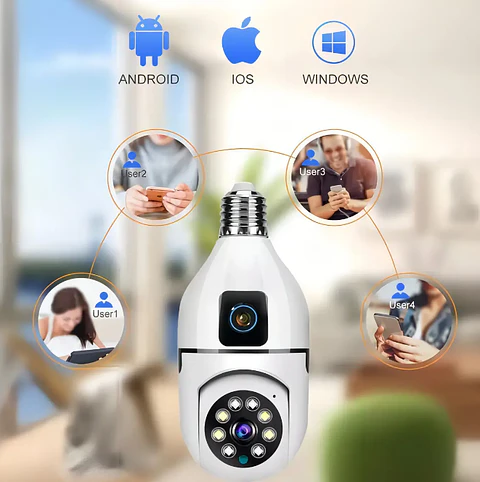 Camara Seguridad Tipo Bombillo Doble Lent
