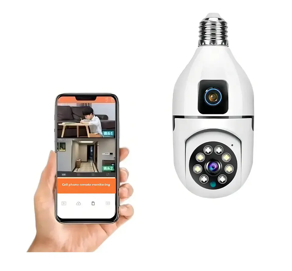 Camara Seguridad Tipo Bombillo Doble Lent 3