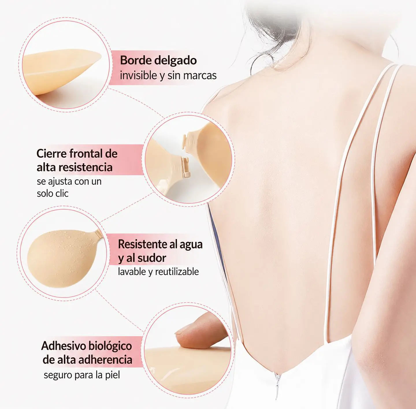 Brasier Silicona Invisible Broche Escote 3