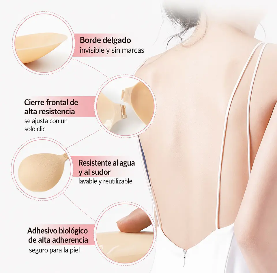 Brasier Silicona Invisible Broche Escote 3
