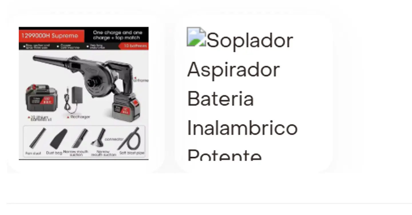 Sopladora Aspiradora Inalambrica 2 Baterias 3