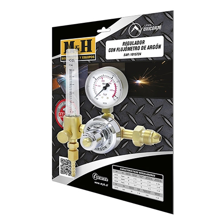 Regulador flujómetro de argón 1