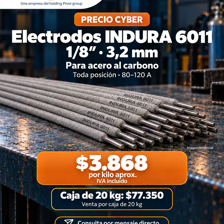 OFERTA Electrodos INDURA 6011 1/8 pulgada - Caja de 20 kg 1