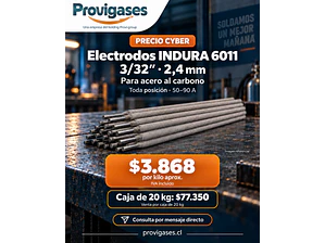 OFERTA Electrodos INDURA 6011 3/32 pulgada - Caja de 20 kg