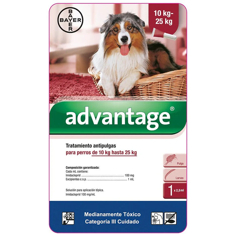Advantage Antipulgas Perros 10,1 A 25Kg Pipeta 2,5Ml