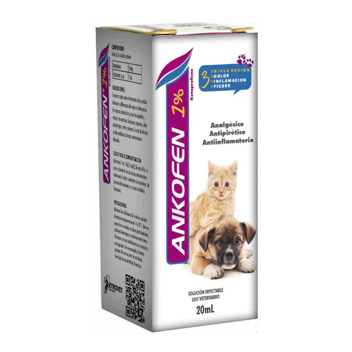 Ankofen 1 Antiinflamatorio Perros Gatos 20Ml Inyectable