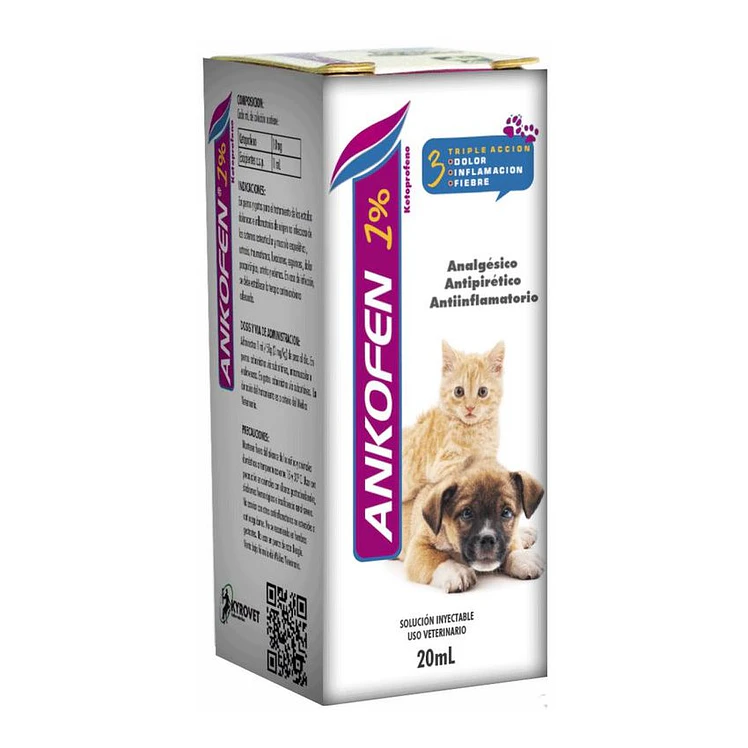 Ankofen 1 Antiinflamatorio Perros Gatos 20Ml Inyectable