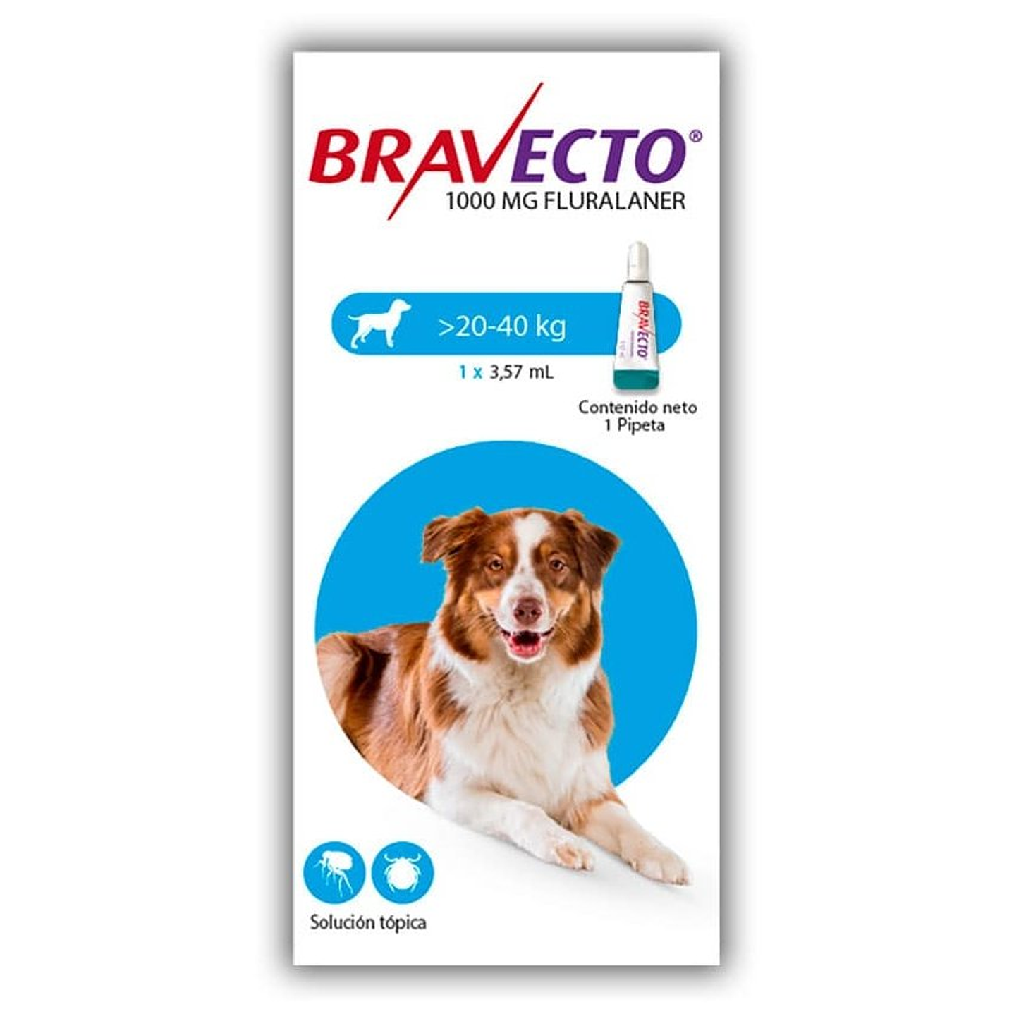 Bravecto Spot On Control Pulgas Garrapatas Perros 20-40Kg