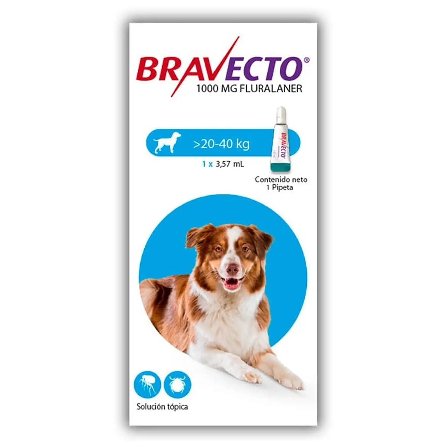 Bravecto Spot On Pulgas Garrapatas Perros 20-40Kg