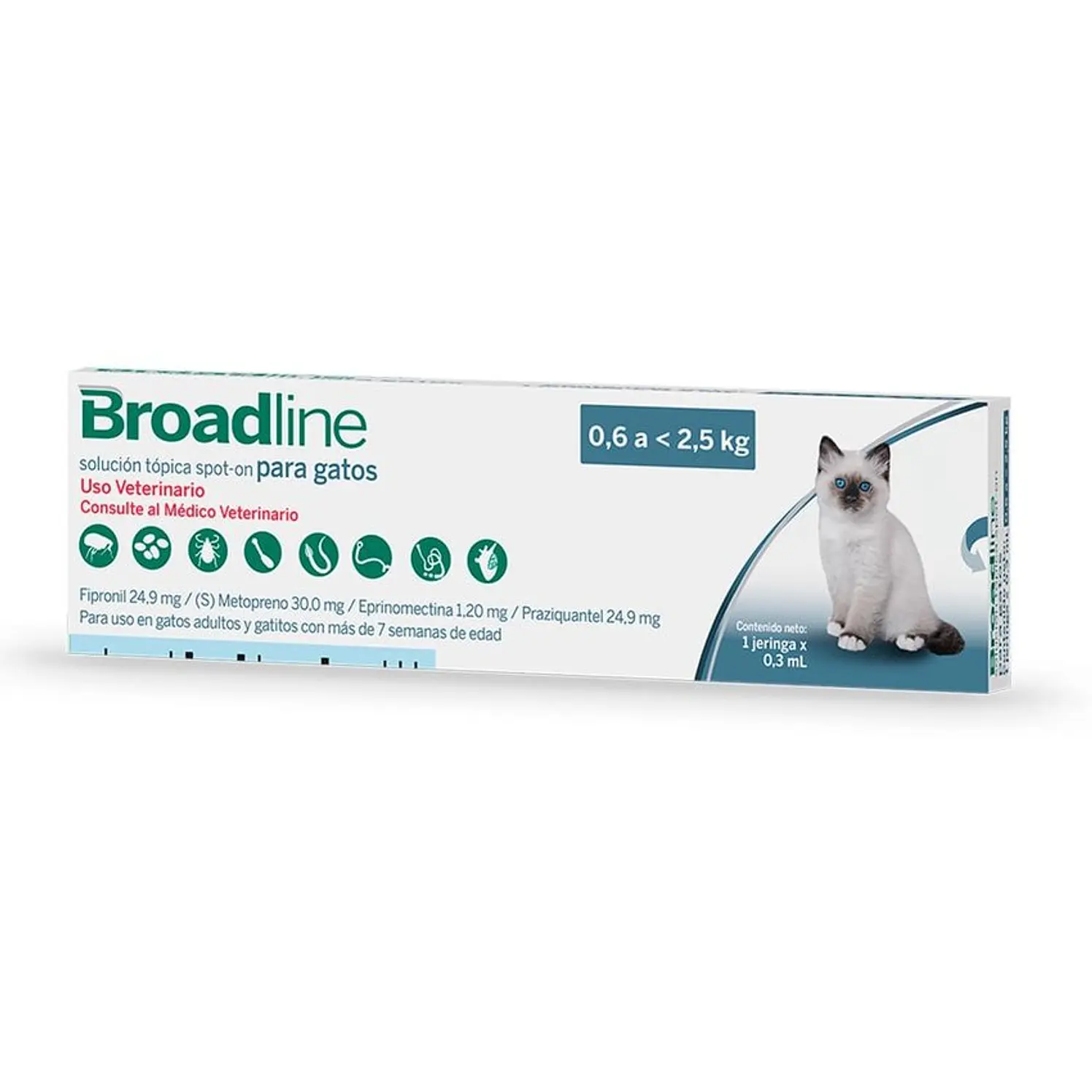Broadline S Pulgas Garrapatas Gatos 0.6 Y 2.5Kg