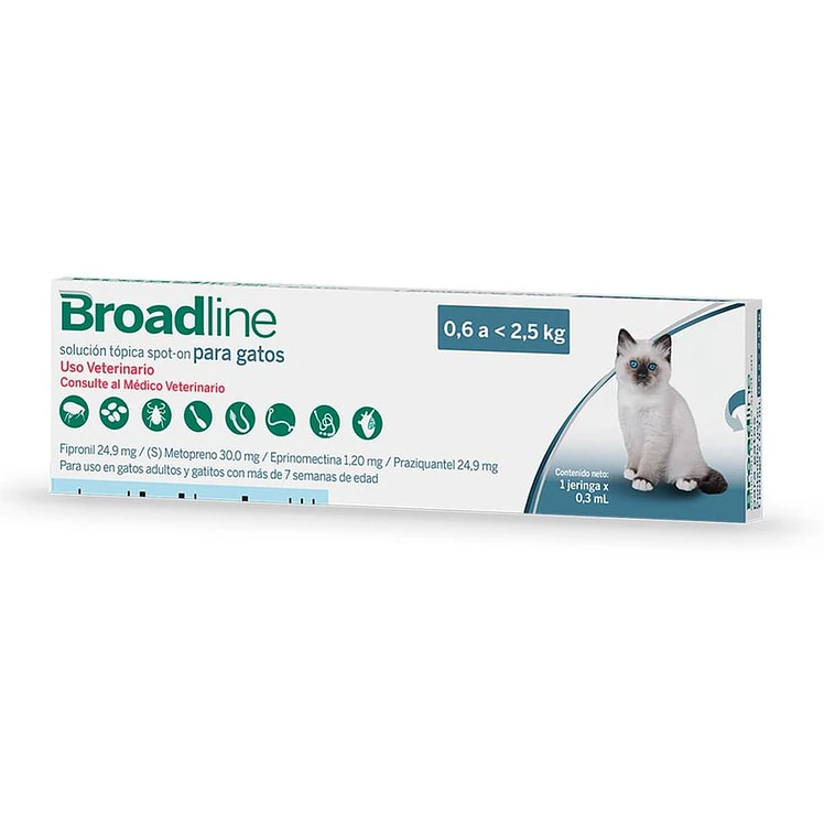 Broadline S Pulgas Garrapatas Gatos 0.6 Y 2.5Kg