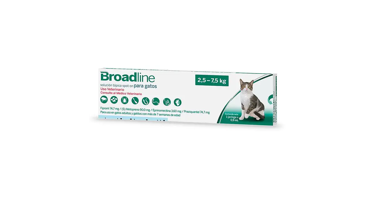 Broadline S Antiparasitario Pulgas Garrapatas Gatos 25Kg ...