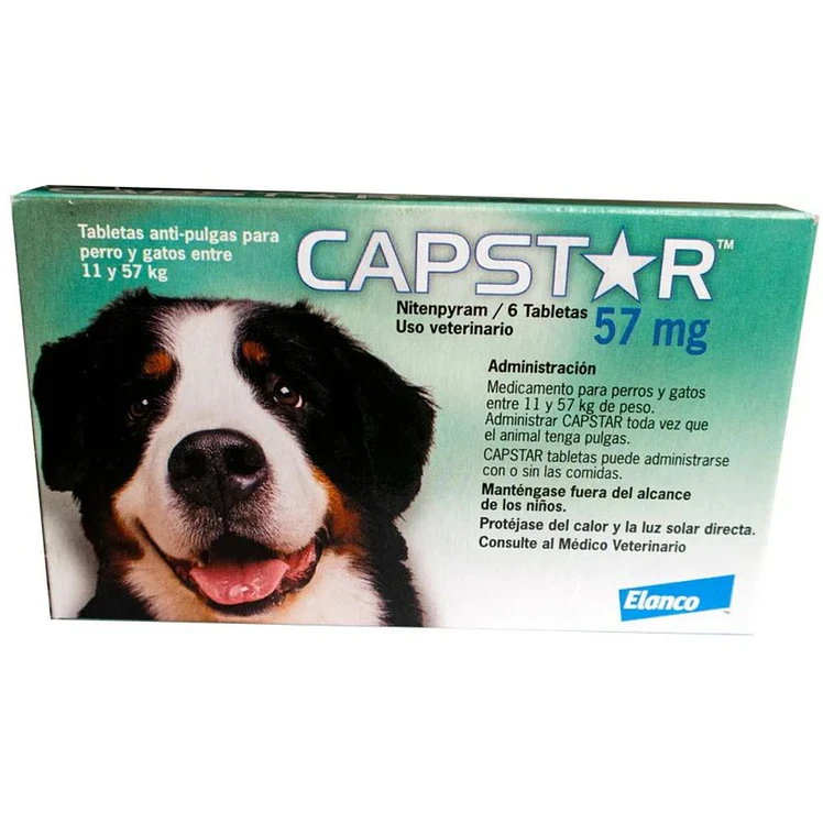 Captstar Tabletas Antiparasitario Pulguicida Perrros 57Mg