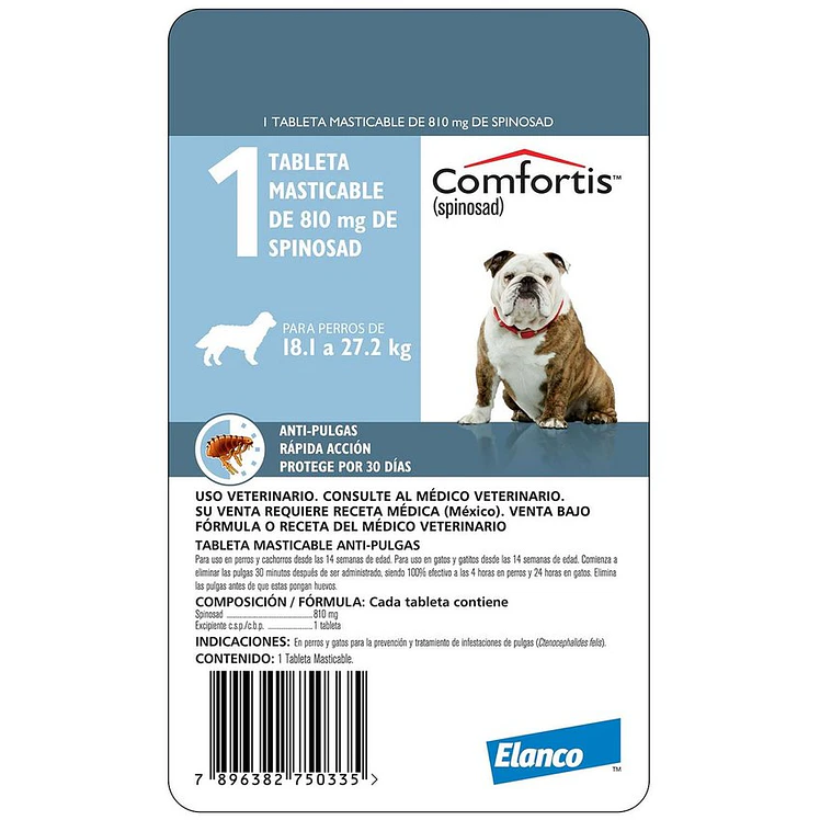Comfortis Antipulgas Perros 18,1 A 27,2Kg Tabletas