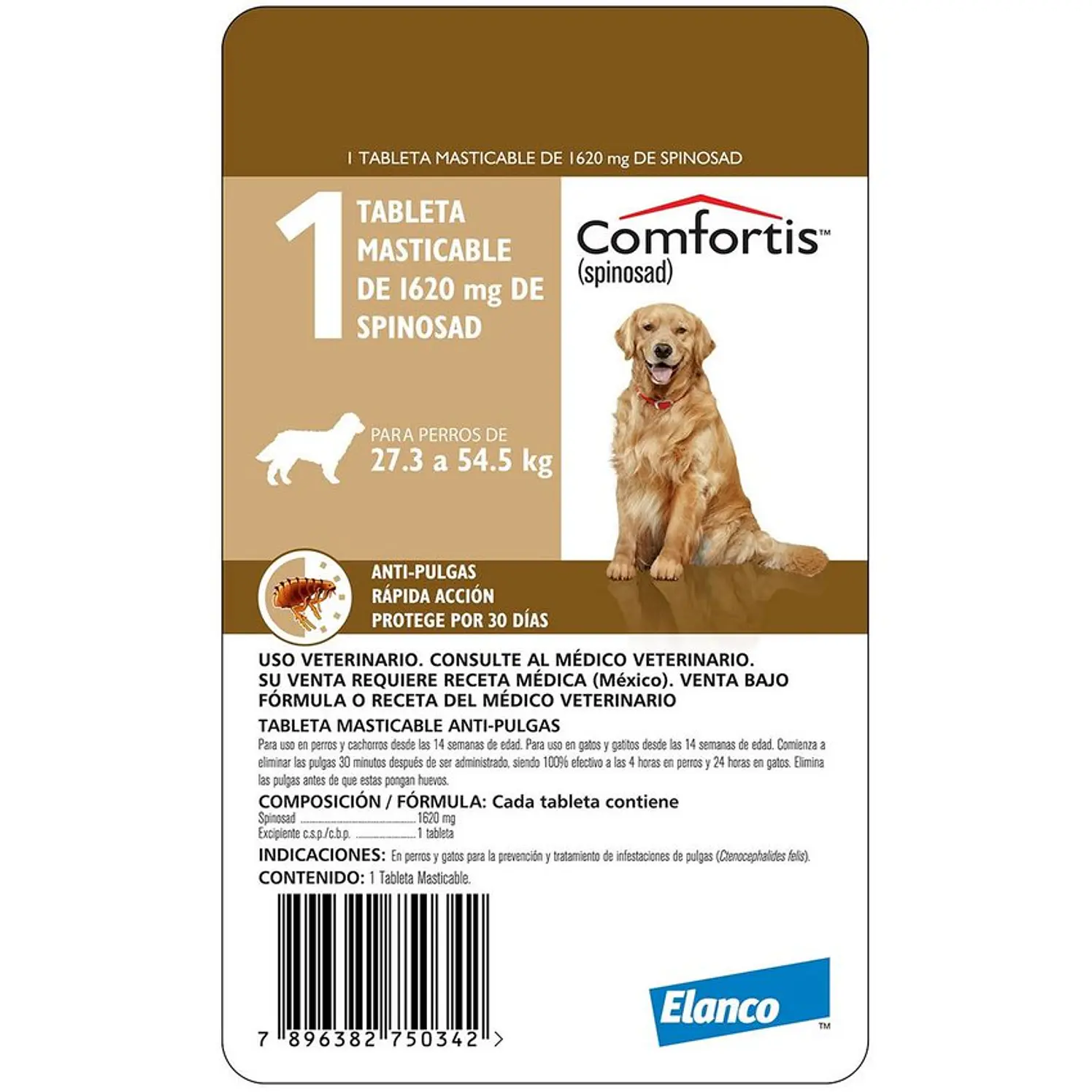 Comfortis Antipulgas Perros 27,3 A 54,5Kg Tabletas