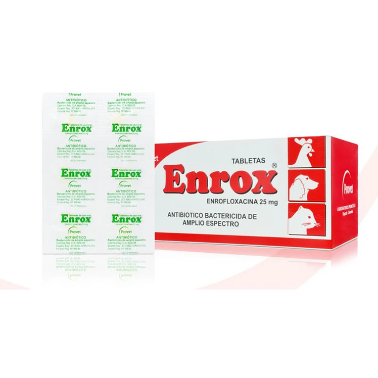 Enrox Antibiotico Bactericida Perros Gatos 25Mg