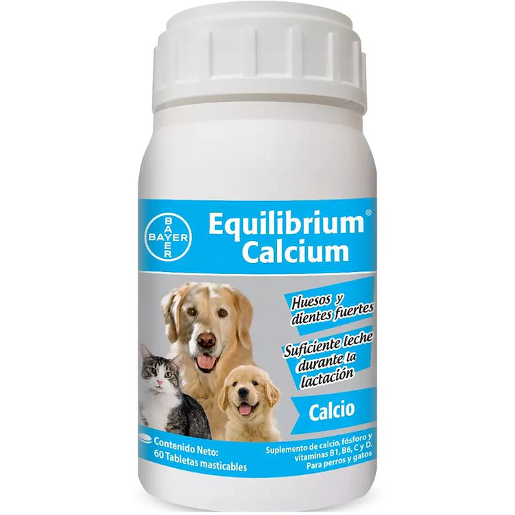 Equilibrium Calcio Multivitaminico Perros Gatos 60 Tabletas