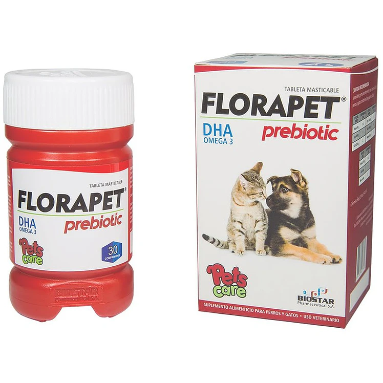 Florapet Prebiotico Perros Gatos 30Tabletas