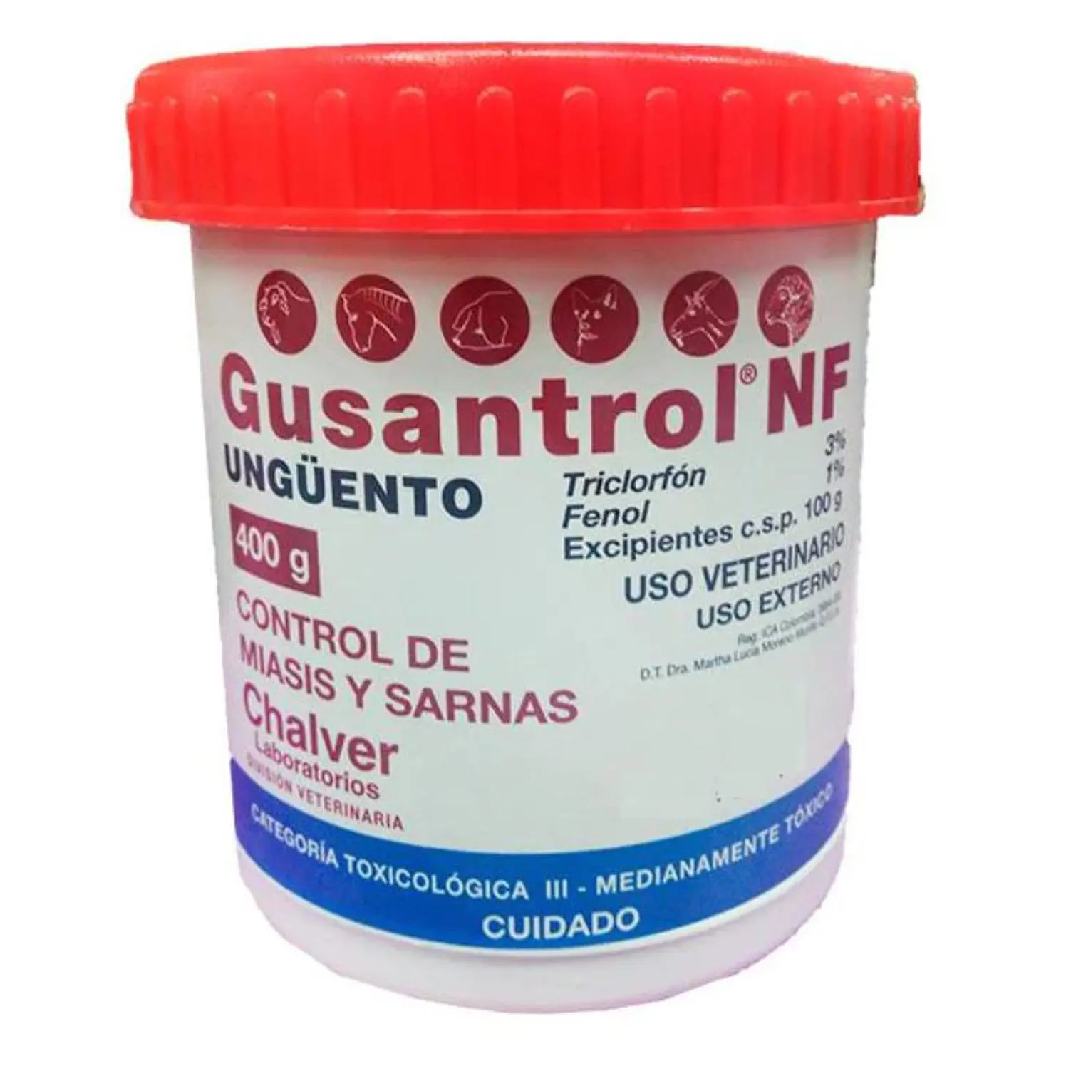 Gusantrol Nf Ungüento Control Miasis Sarna Piel Perros 400G