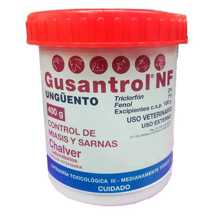 Gusantrol Nf Ungüento Control Miasis Sarna Piel Perros 400G
