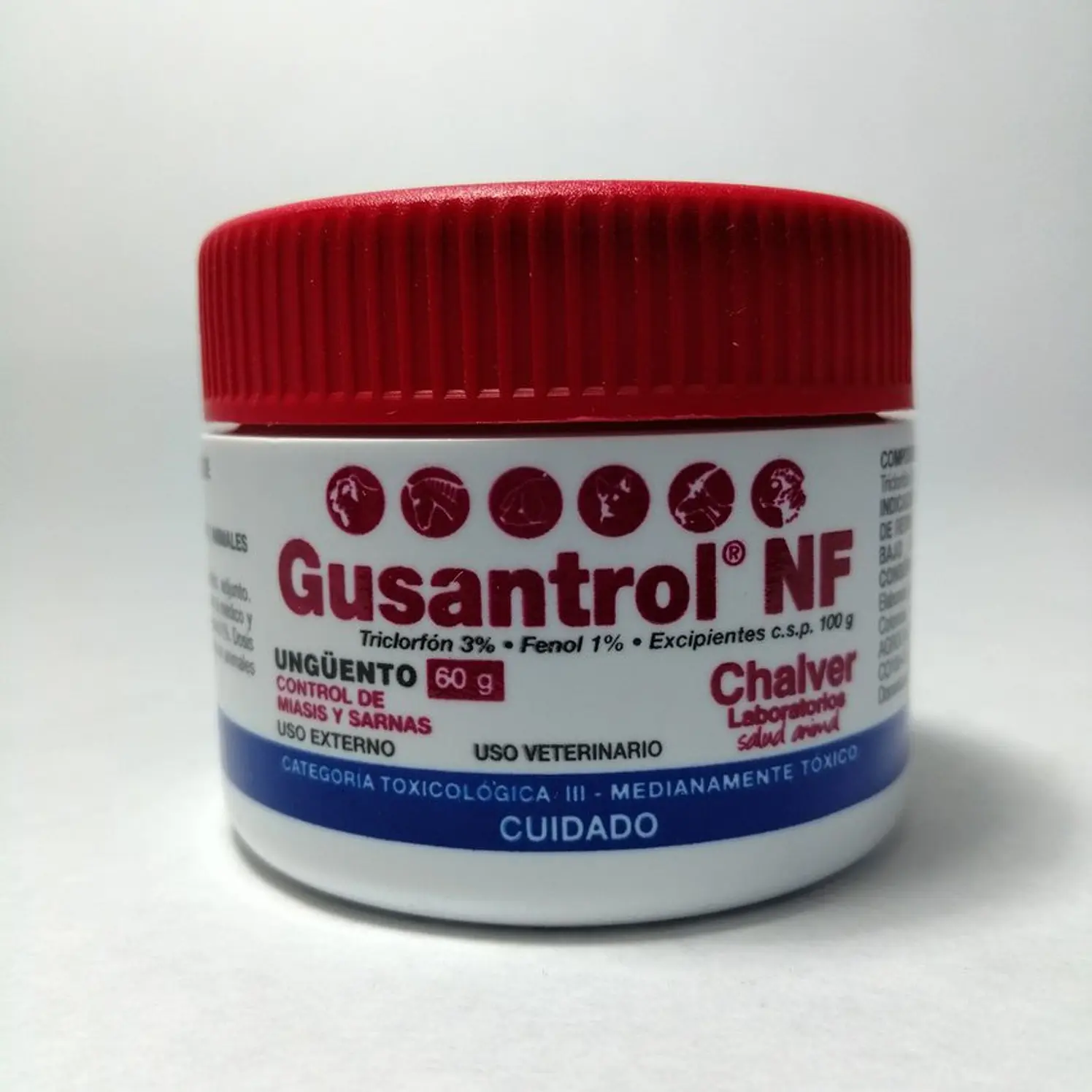 Gusantrol Nf Ungüento Control Miasis Sarna Piel Perros 60G