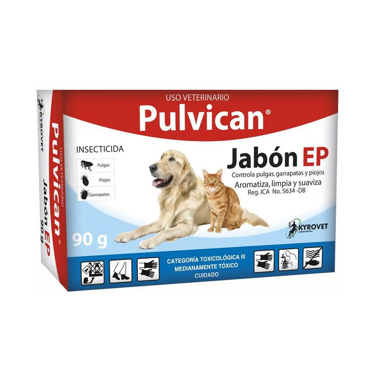 Pulvican Jabon Control Pulgas Garrapatas Perros Gatos 90G