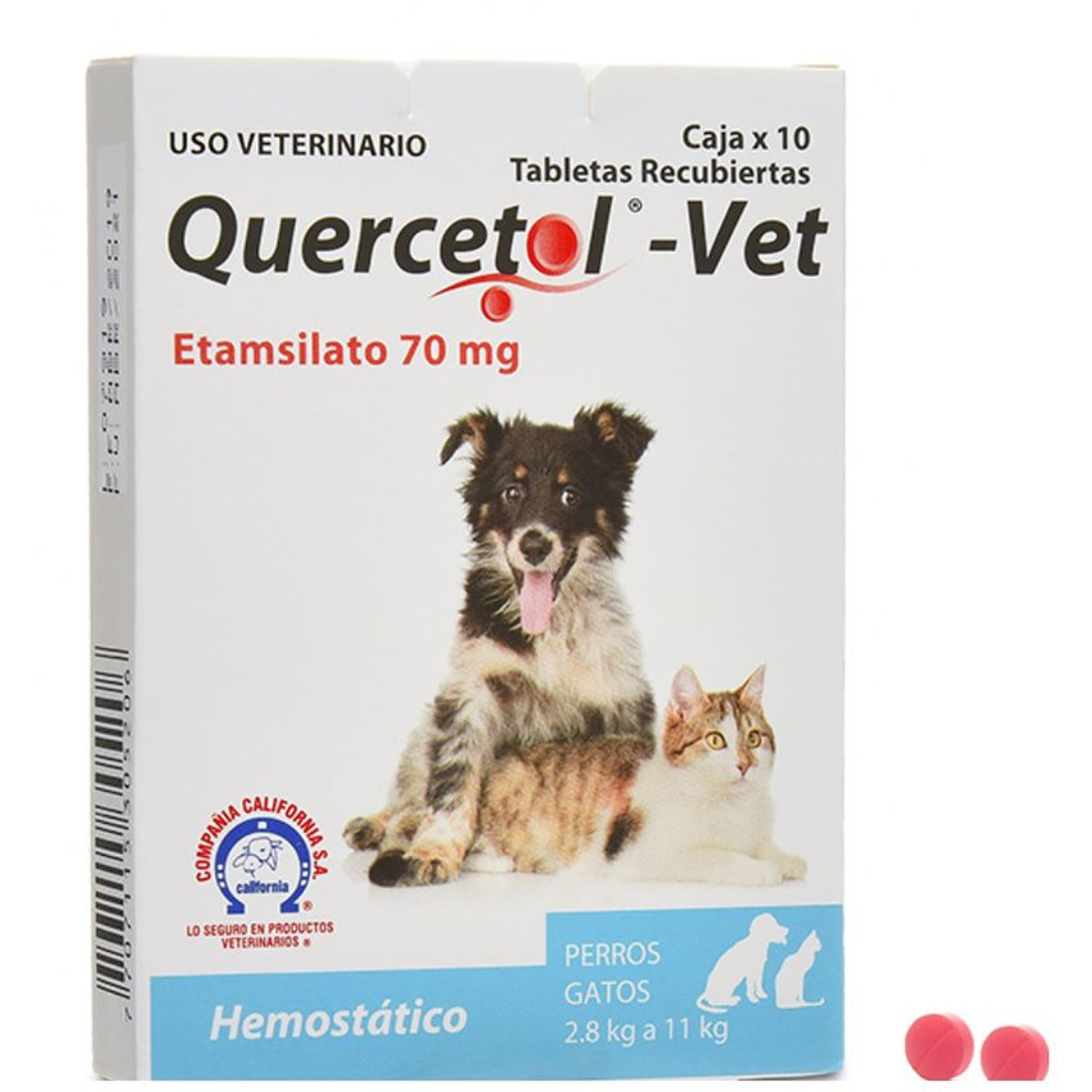 Quercetol Vet Madurador Plaquetas Perros Gatos 70Mg X10Tab