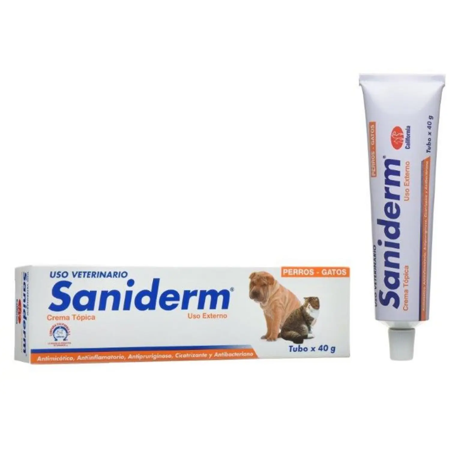 Saniderm Antimicotico Cicatrizante Piel Perros Gatos 40G