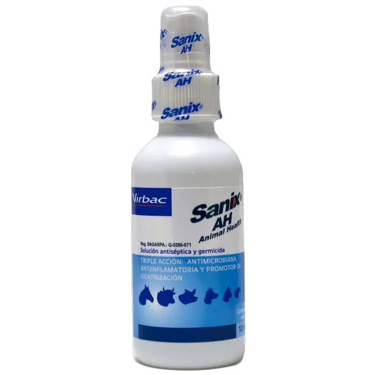 Sanix Ah Solucion Antiseptica Perros Gatos 120Ml