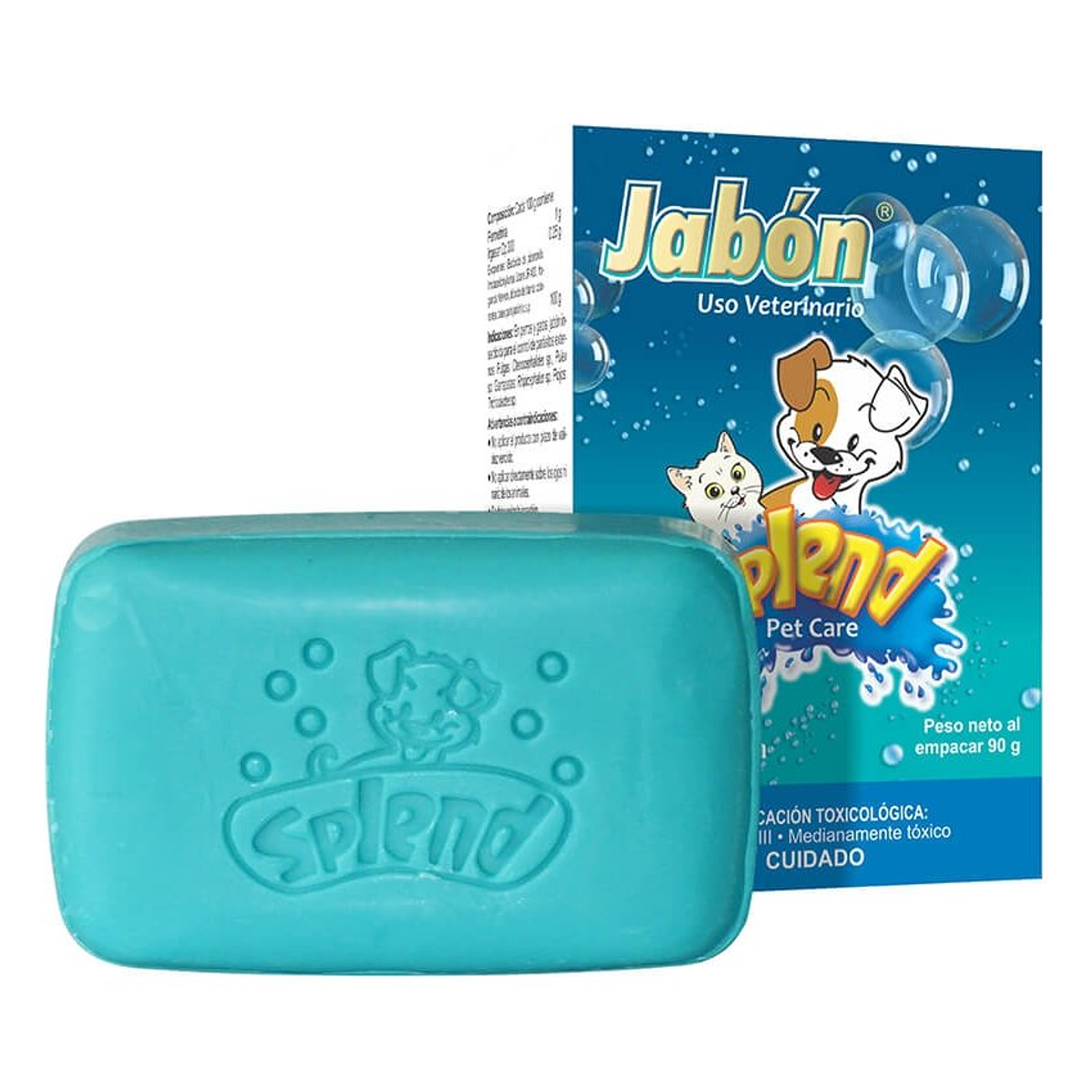 Splend Jabon Control Pulgas Garrapatas Perros Gatos 90G