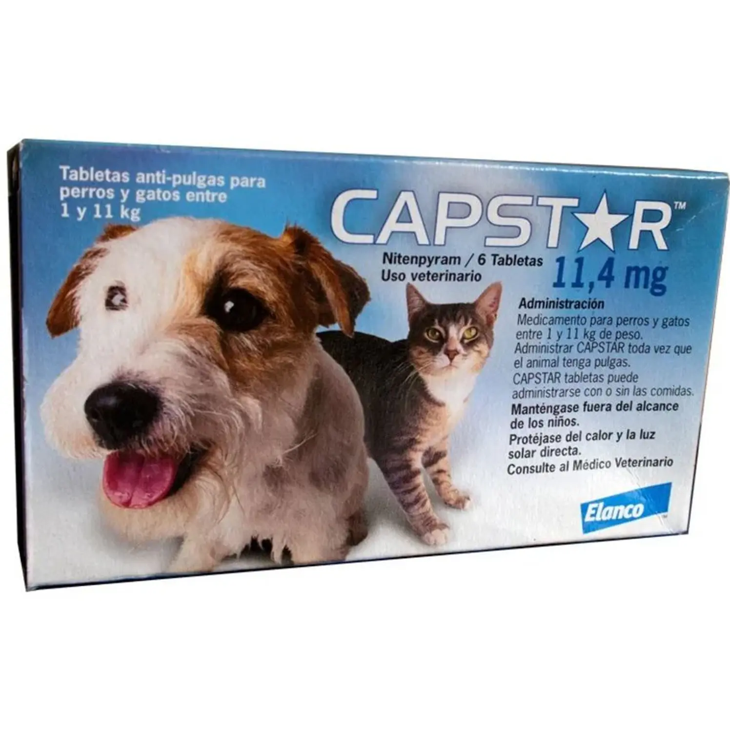 Captstar Tabletas Antiparasitario Pulguicida Perrros Gatos 11.4Mg