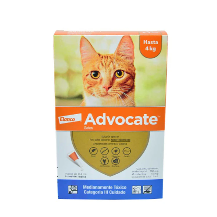 Antiparasitario Advocate Gatos 04Ml Tripack 3 pipetas