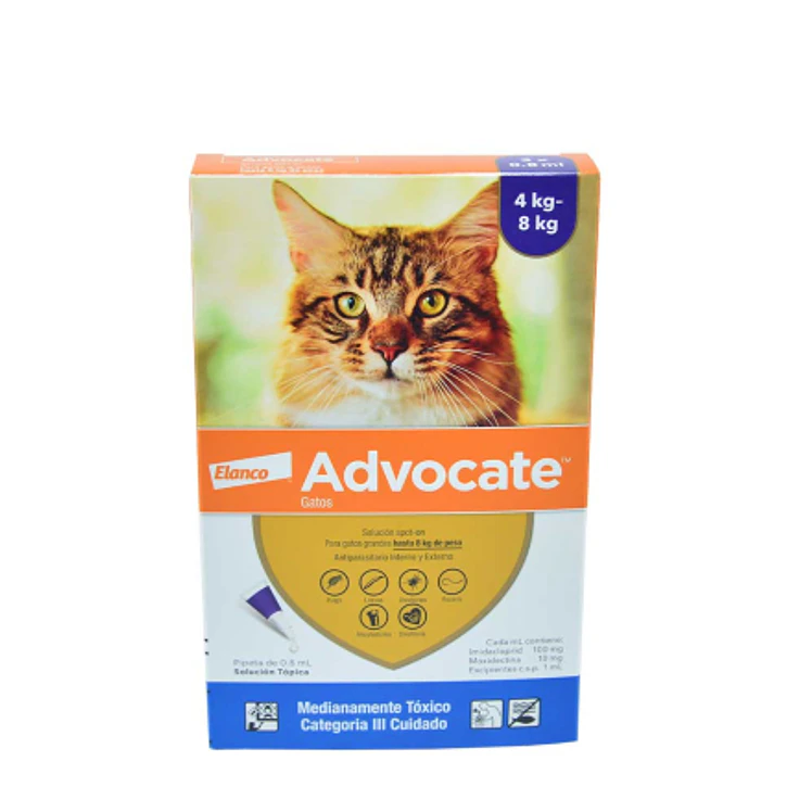 Antiparasitario Advocate Gatos 08ml Tripack 3 pipetas