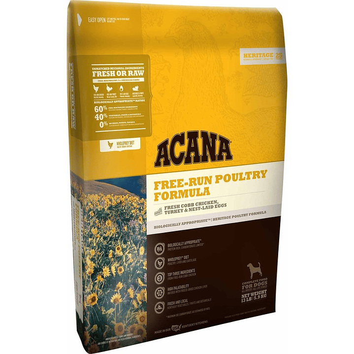 Acana Free Run Poultry Pollo Pavo Perros 5.9kg