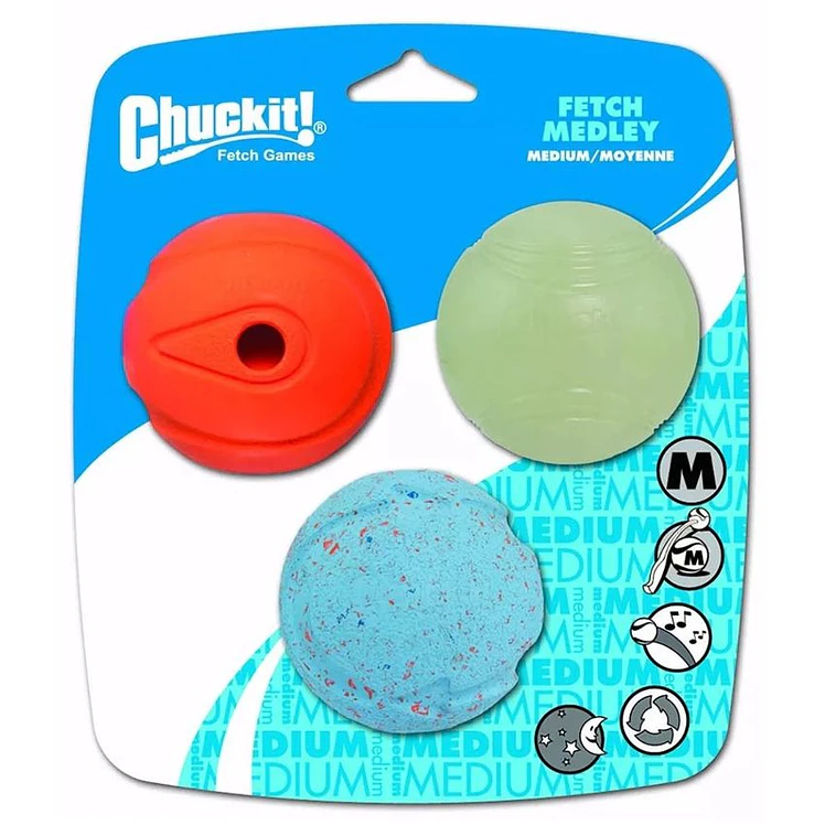 Juguete Perros Chuckit Fetch Medley Medium 3 Unidades