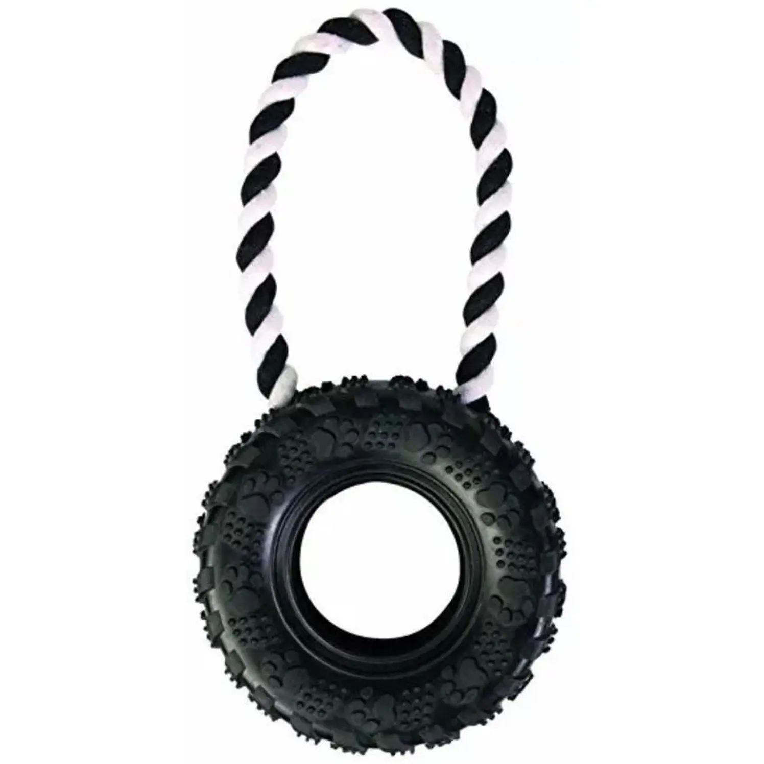 Juguete Perros Trixie Llanta Con Cuerda Caucho Natural 15cm