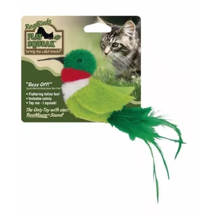 Juguete Gatos Juguete Gato Play & Squeak Pajaro Verde