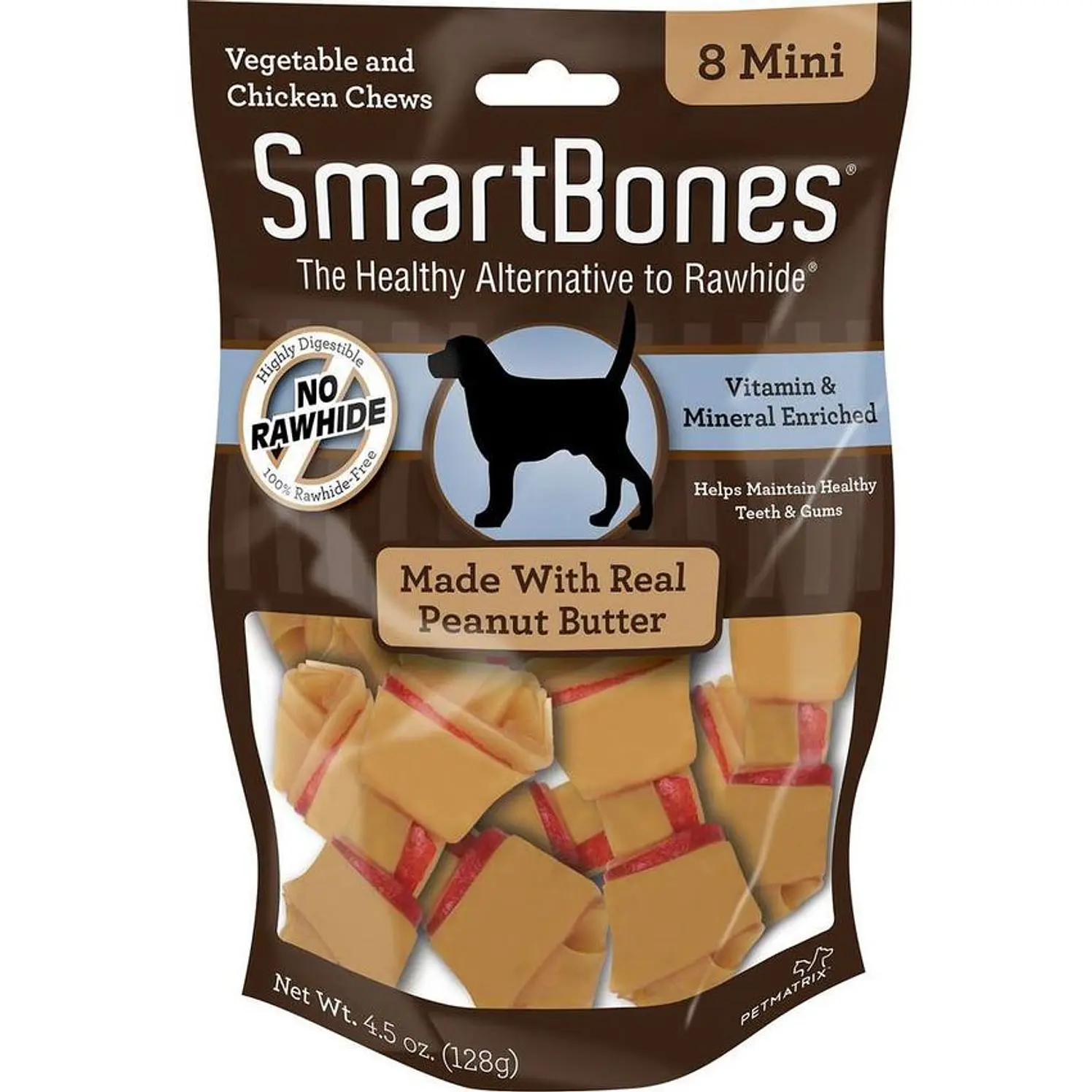Smartbones Mantequilla Maní Hueso Comestible Mini 8 Uds