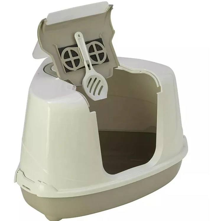 Arenero Sanitario Gatos Moderna Flip Top Esquinero Gris