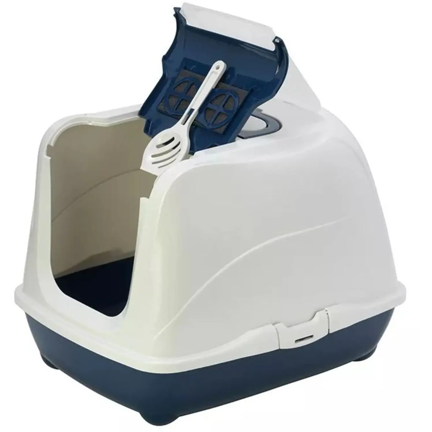 Arenero Sanitario Gatos Moderna Flip Top Large C230 Azul Osc