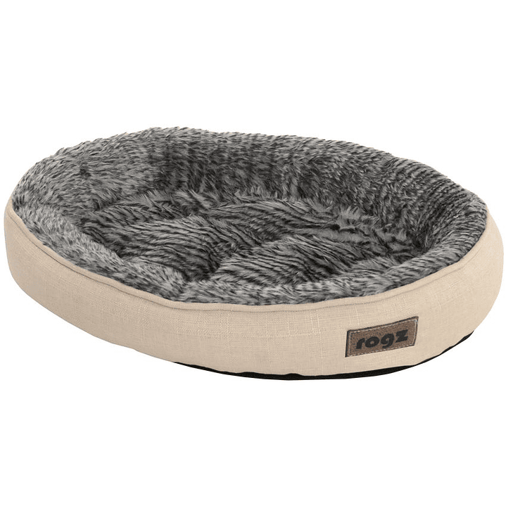 Cama Perros Gatos Rogz Oval Pudz Beige Lavable Talla M