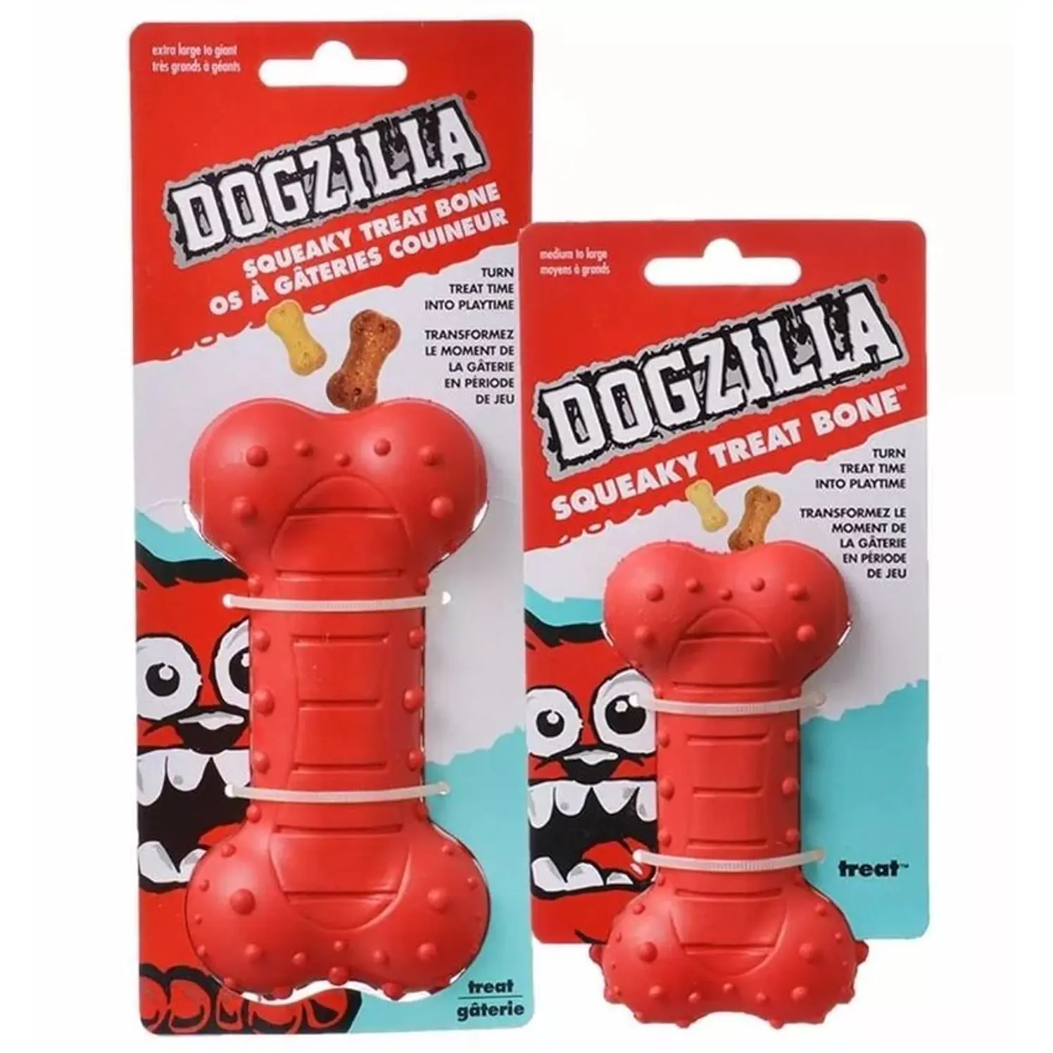 Dogzilla Squeky Treat Bone Hueso Interactivo Talla L
