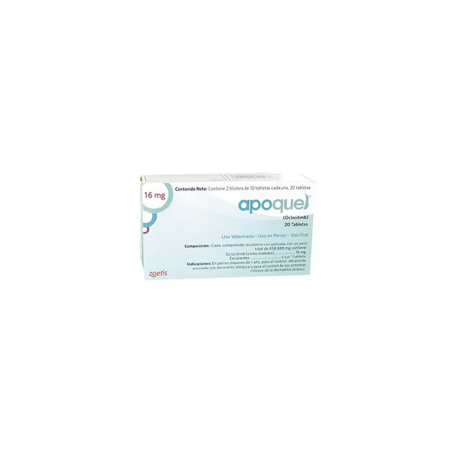 Apoquel 16mg Perros Control Picazón Dermatitis 20 Tab