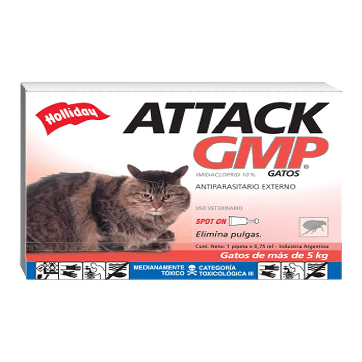 Attack Gatos Pipeta Control Pulgas Garrapatas 0.75ml